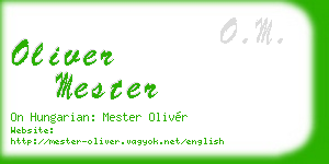 oliver mester business card